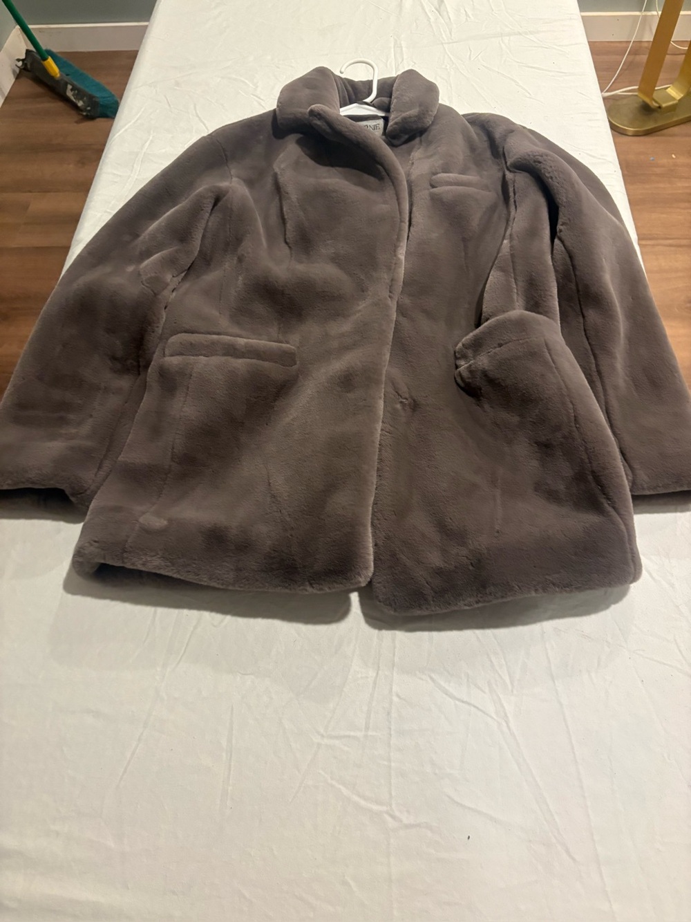 Bernardo Plush Teddy Coat in Charcoal Gray